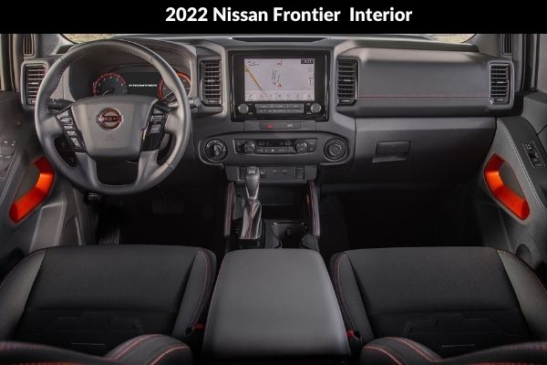 2022 Nissan Frontier Interior dashboard screen inside view airbags