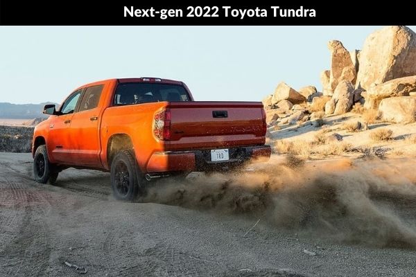 Next-gen 2022 Toyota Tundra desert sand rear view off road 4k uhd photo