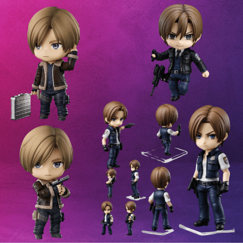 upcoming Leon S. Kennedy Nendoroid 2014 all side view - hd full view Leon S. Kennedy Nendoroid 2014 3d
